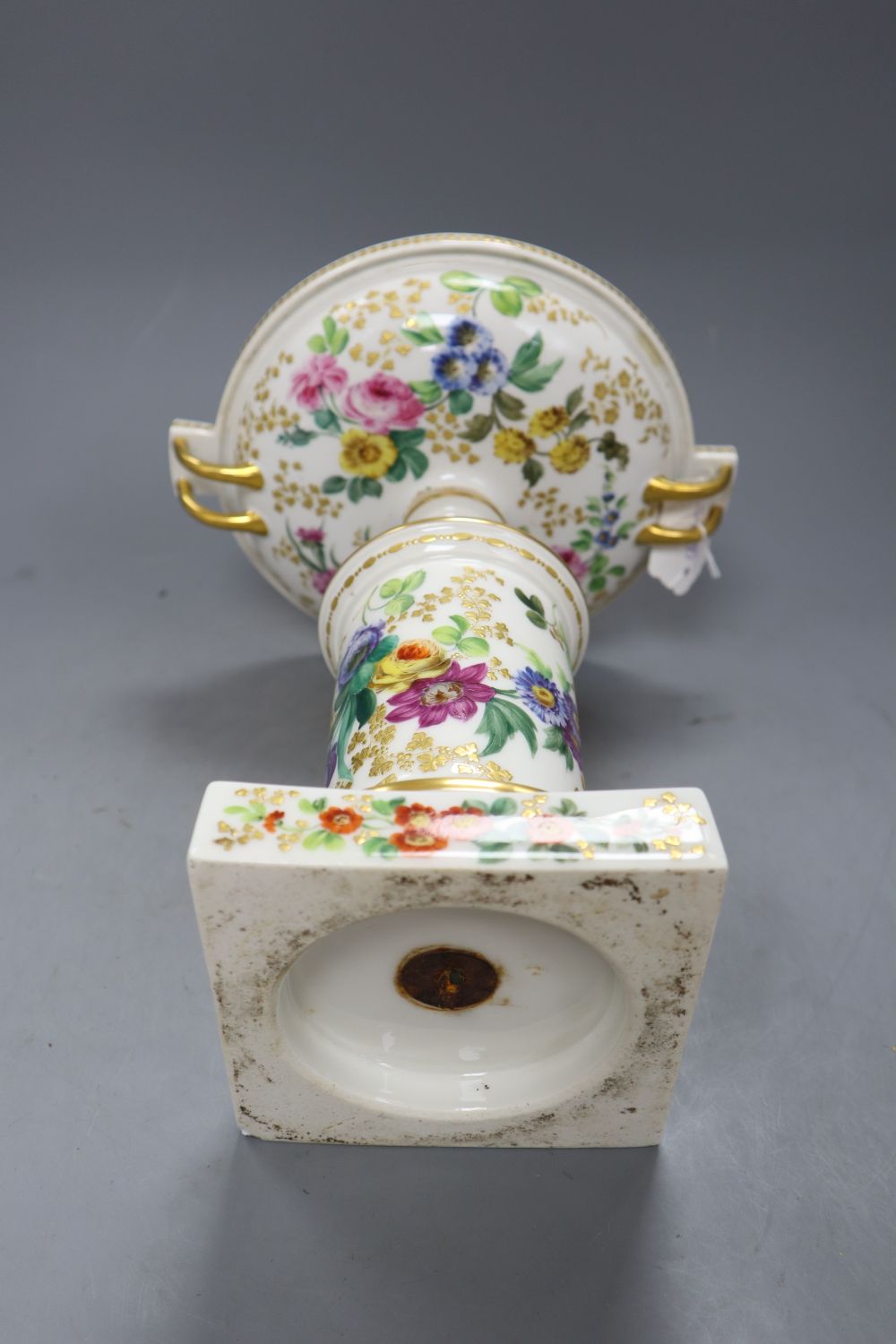 A 19th century Paris porcelain centrepiece bowl, height 27.5cm